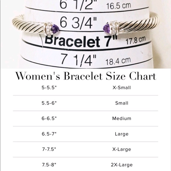 David Yurman Amethyst Diamond Cable Cuff Bracelet - Picture 7 of 8